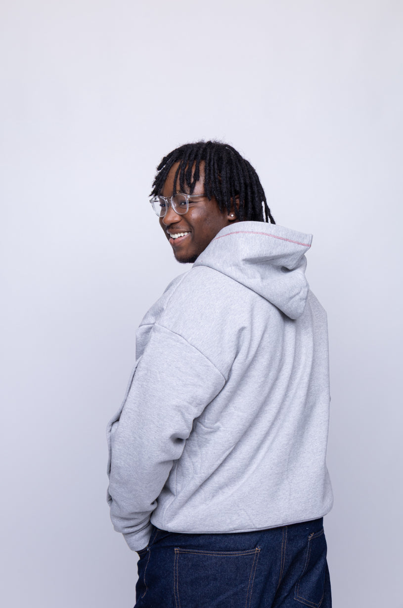 Grey HUG Hoodie: IV Accessible 450 GSM