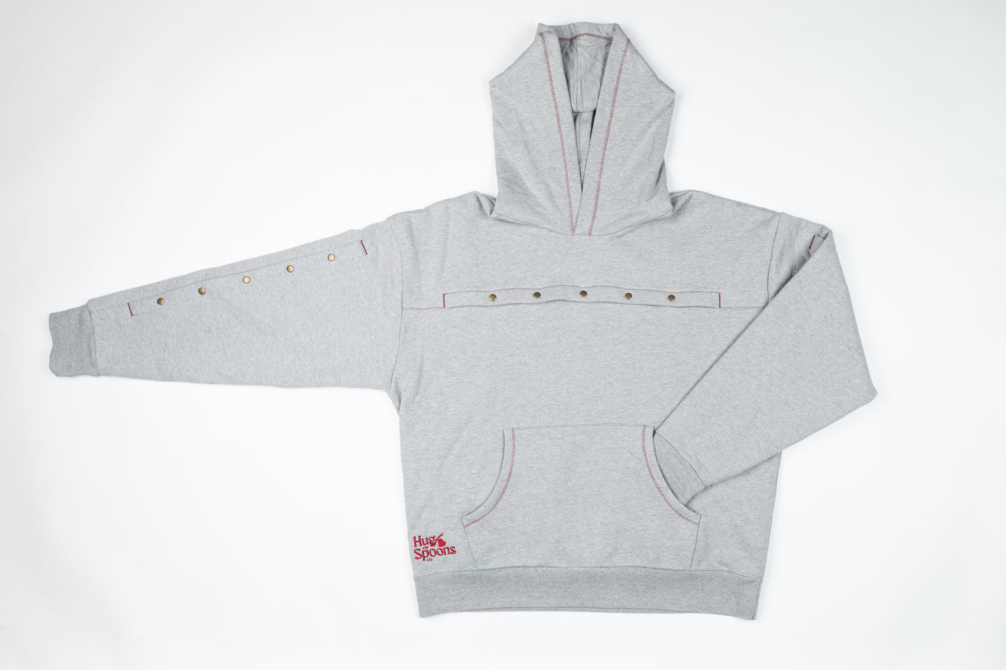 Grey HUG Hoodie: IV Accessible 450 GSM