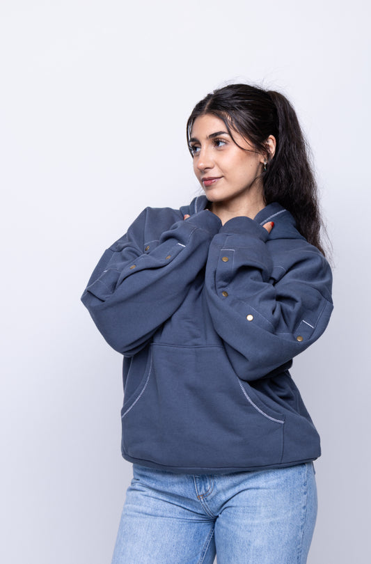 Navy HUG Hoodie: IV Accessible 450 GSM Hoodie