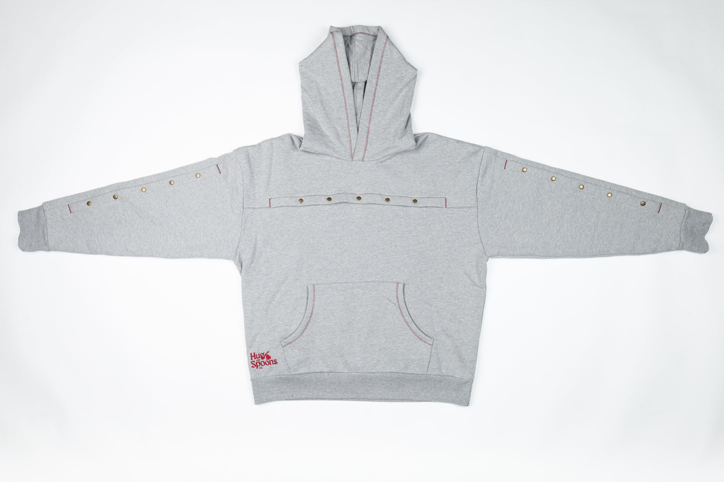 Grey HUG Hoodie: IV Accessible 450 GSM