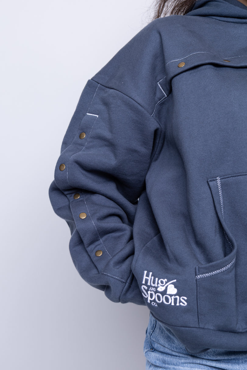 Navy HUG Hoodie: IV Accessible 450 GSM Hoodie